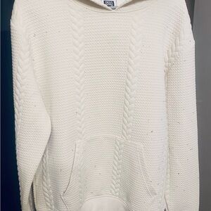 Cozy GTL4 Cream Colored Knit Hoodie Sweater - Men’s Sz Medium